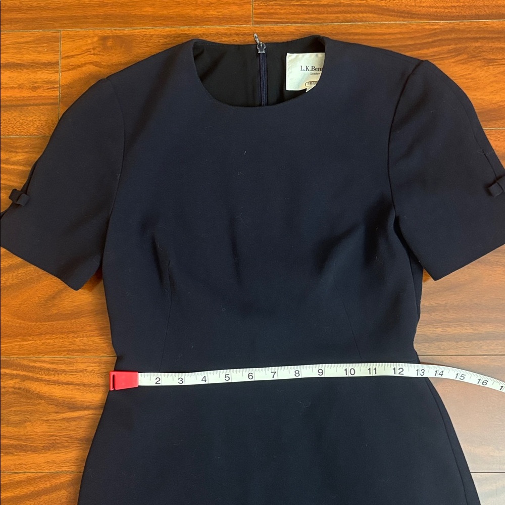 LK Bennett Navy Midi Dress Size 4 | Tailored Work Office Career Dress - Picture 6 of 8